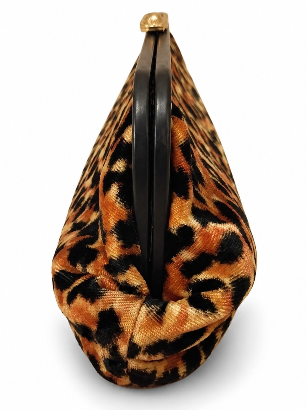 90s Leopard And Velvet Frame Clutch